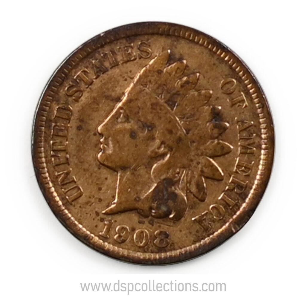 ÉTATS-UNIS, One Cent Indian Head 1908