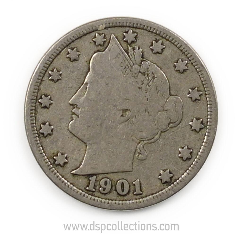 ÉTATS-UNIS, Five Cents 1901 Liberty