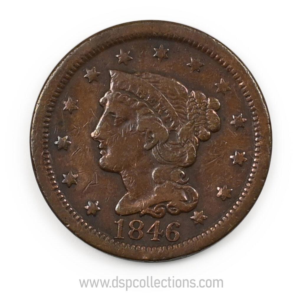 ÉTATS-UNIS, One  Cent 1846 Liberty Head