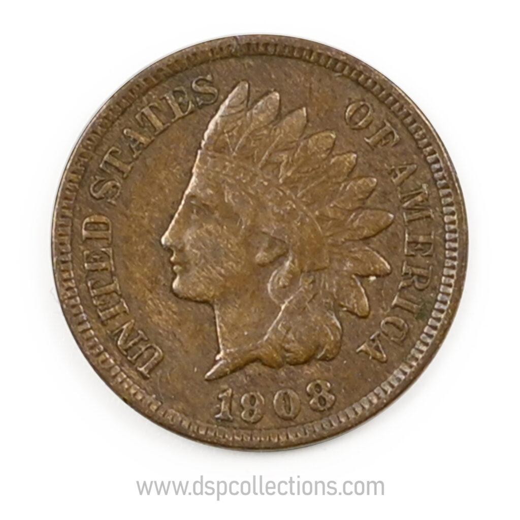 ÉTATS-UNIS, One Cent Indian Head 1908