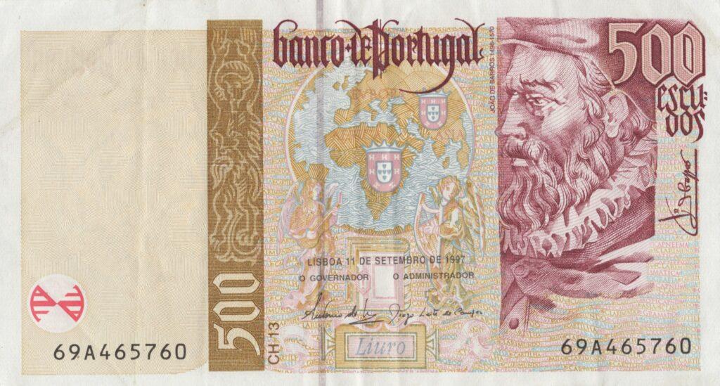 PORTUGAL billet de 500 Escudos 11-09-1997, João de Barros - Pick-187b(5)