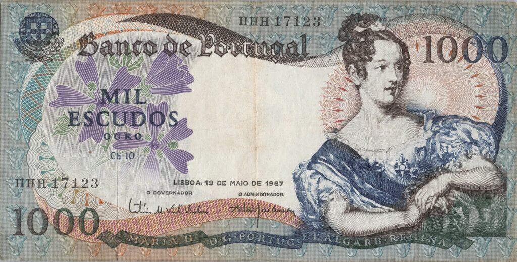 PORTUGAL billet de 1.000 Escudos 19-05-1967, Maria II - Pick-172a(5)