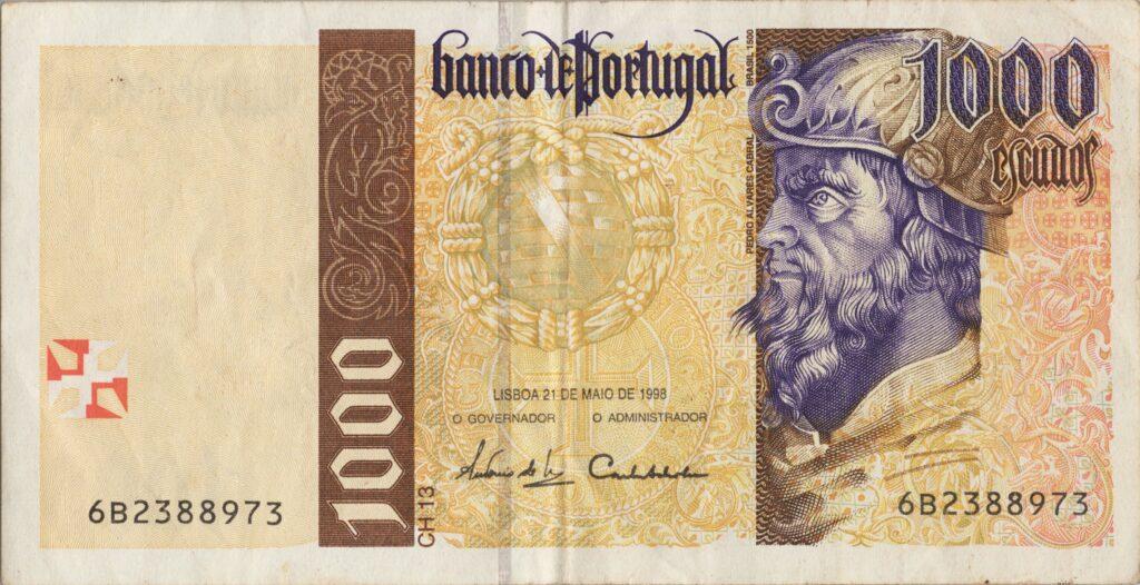 PORTUGAL billet de 1.000 Escudos 21-05-1998, Pedro Álvares Cabral - Pick-188c(12)