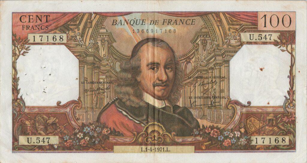 FRANCE billet de 100 Francs Corneille 01-04-1971