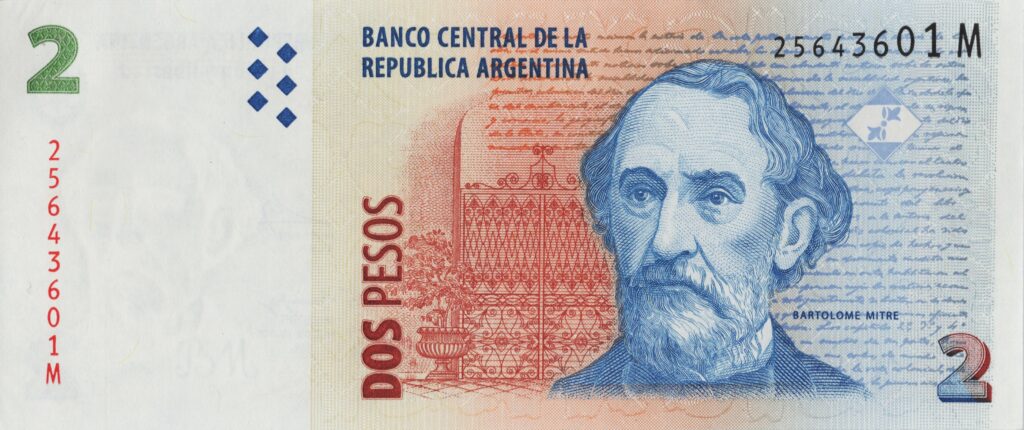 ARGENTINE billet de 2 Pesos ND (2002) Bartholomée Mitre