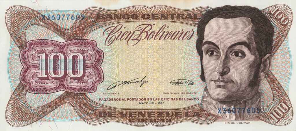 VENEZUELA billet de 100 Bolívares Simon Bolívar 31.05.1990