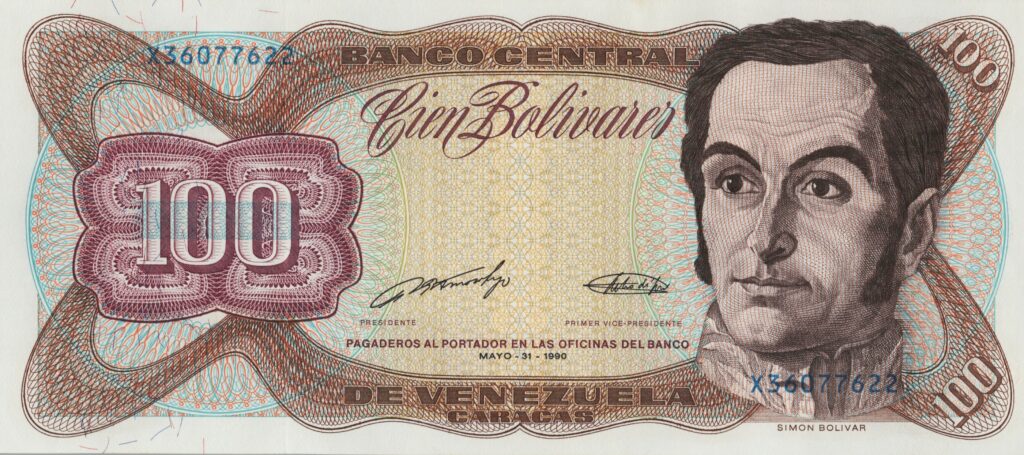 VENEZUELA billet de 100 Bolívares Simon Bolívar 31.05.1990