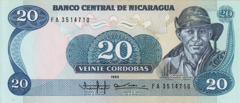 NICARAGUA billet de 20 Cordobas de 1985 German Pomares Ordoñez