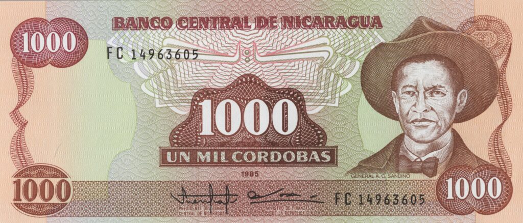 NICARAGUA billet de 1.000 Cordobas de 1985 Cesar Sandino