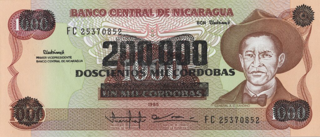 NICARAGUA billet de 200.000 Cordobas de 1990 Cesar Sandino