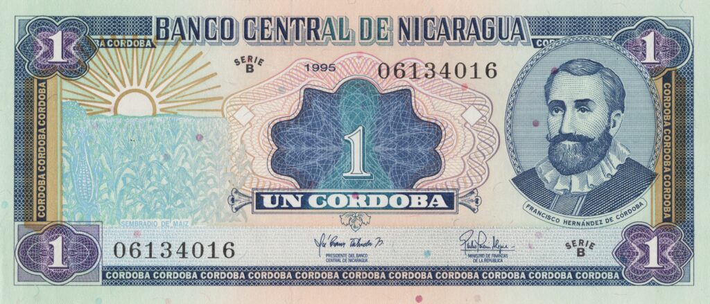 NICARAGUA billet de 1 Cordoba du 1995 Francisco Hernández de Córdoba