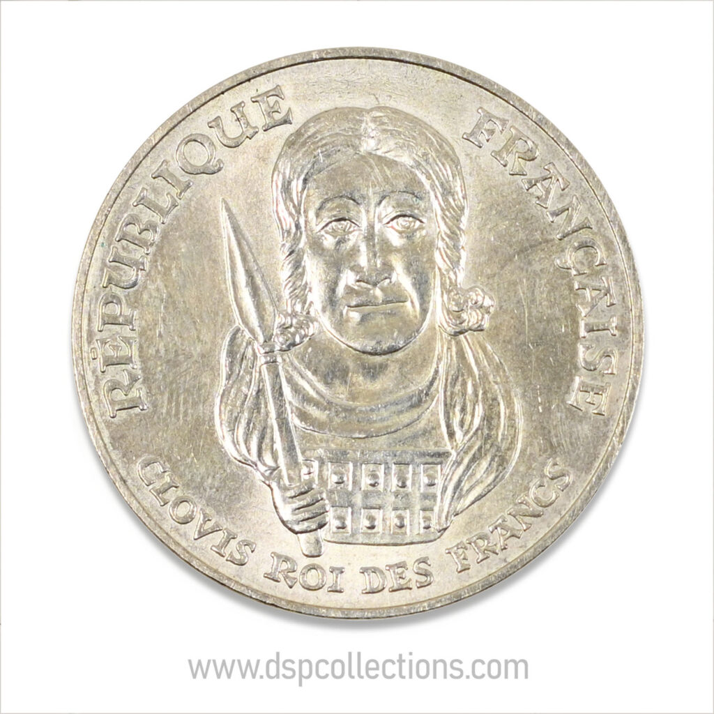 FRANCE, pièce de 100 Francs Clovis 1996 en Argent