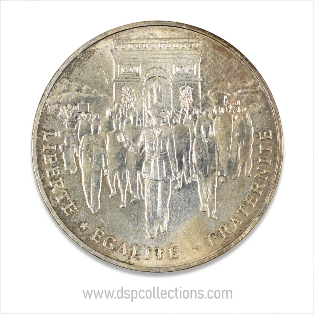 FRANCE, pièce de 100 Francs 1994, Libération de Paris en Argent