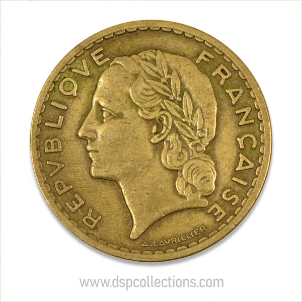 FRANCE, pièce de 5 Francs 1940, Lavrillier Bronze-Aluminium – Image 2