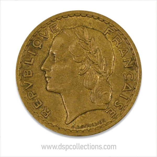 FRANCE, pièce de 5 Francs 1940, Lavrillier Bronze-Aluminium – Image 2