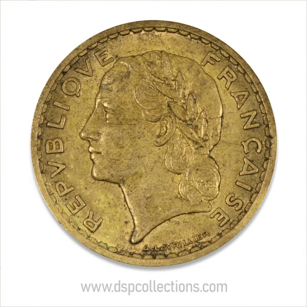 FRANCE, pièce de 5 Francs 1940, Lavrillier Bronze-Aluminium – Image 2