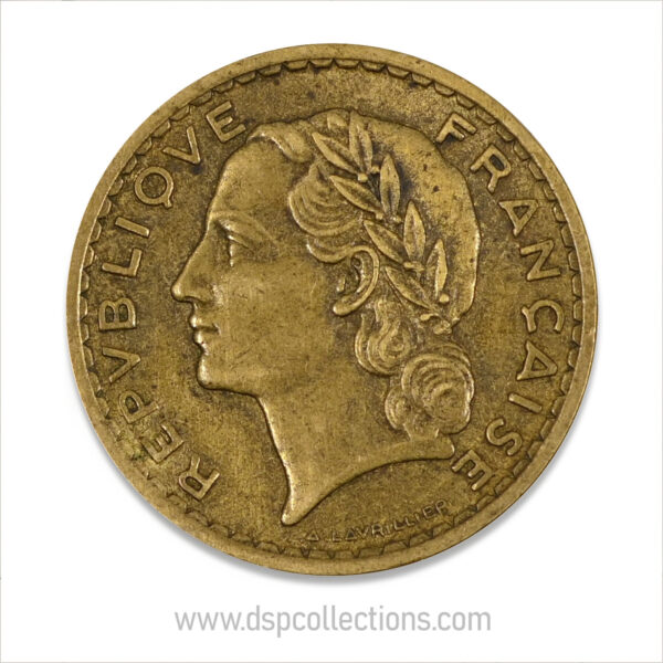 FRANCE, pièce de 5 Francs 1940, Lavrillier Bronze-Aluminium – Image 2