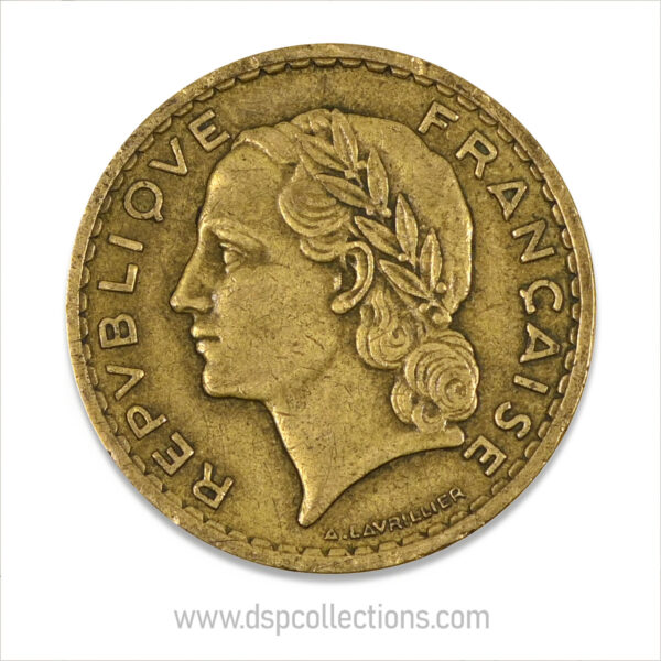 FRANCE, pièce de 5 Francs 1940, Lavrillier Bronze-Aluminium – Image 2