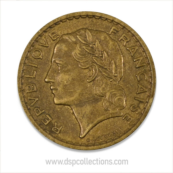 FRANCE, pièce de 5 Francs 1940, Lavrillier Bronze-Aluminium – Image 2