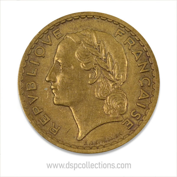 FRANCE, pièce de 5 Francs 1940, Lavrillier Bronze-Aluminium – Image 2