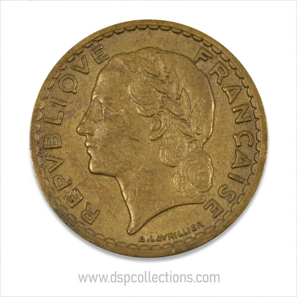 FRANCE, pièce de 5 Francs 1940, Lavrillier Bronze-Aluminium – Image 2