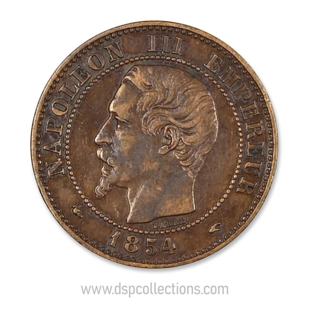 FRANCE, pièce de 2 Centimes Napoléon III, 1854 A / Paris