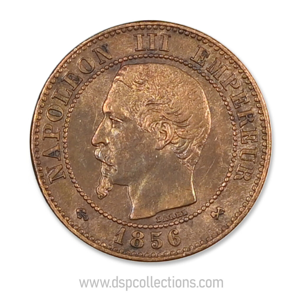 FRANCE, pièce de 2 Centimes Napoléon III, 1856 B / Rouen