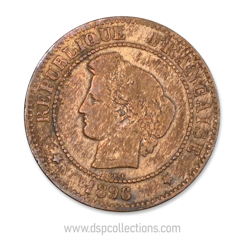 FRANCE, pièce de 5 Centimes Cérès, 1896 A / Paris