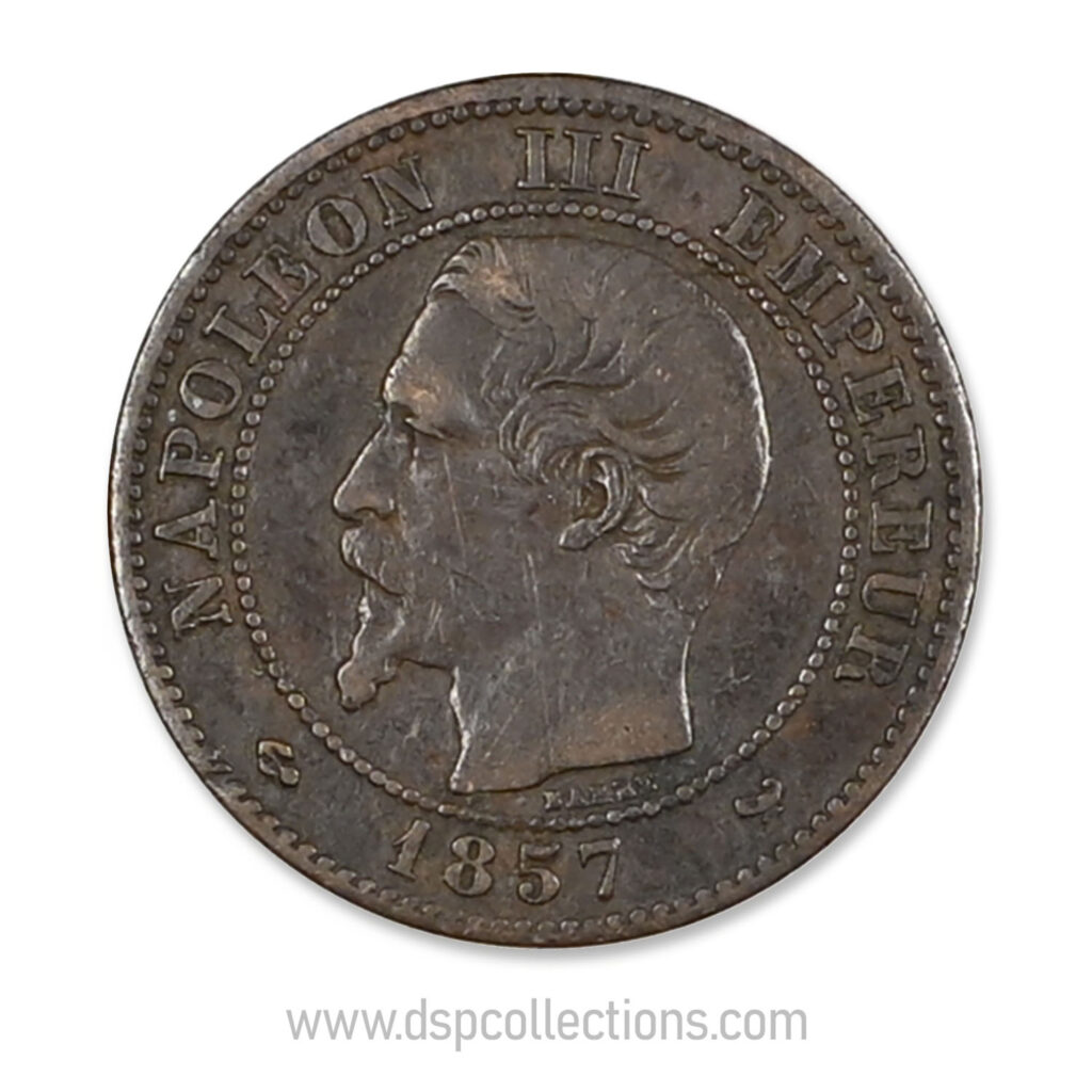 FRANCE, pièce de 2 Centimes Napoléon III, 1857 W / Lille