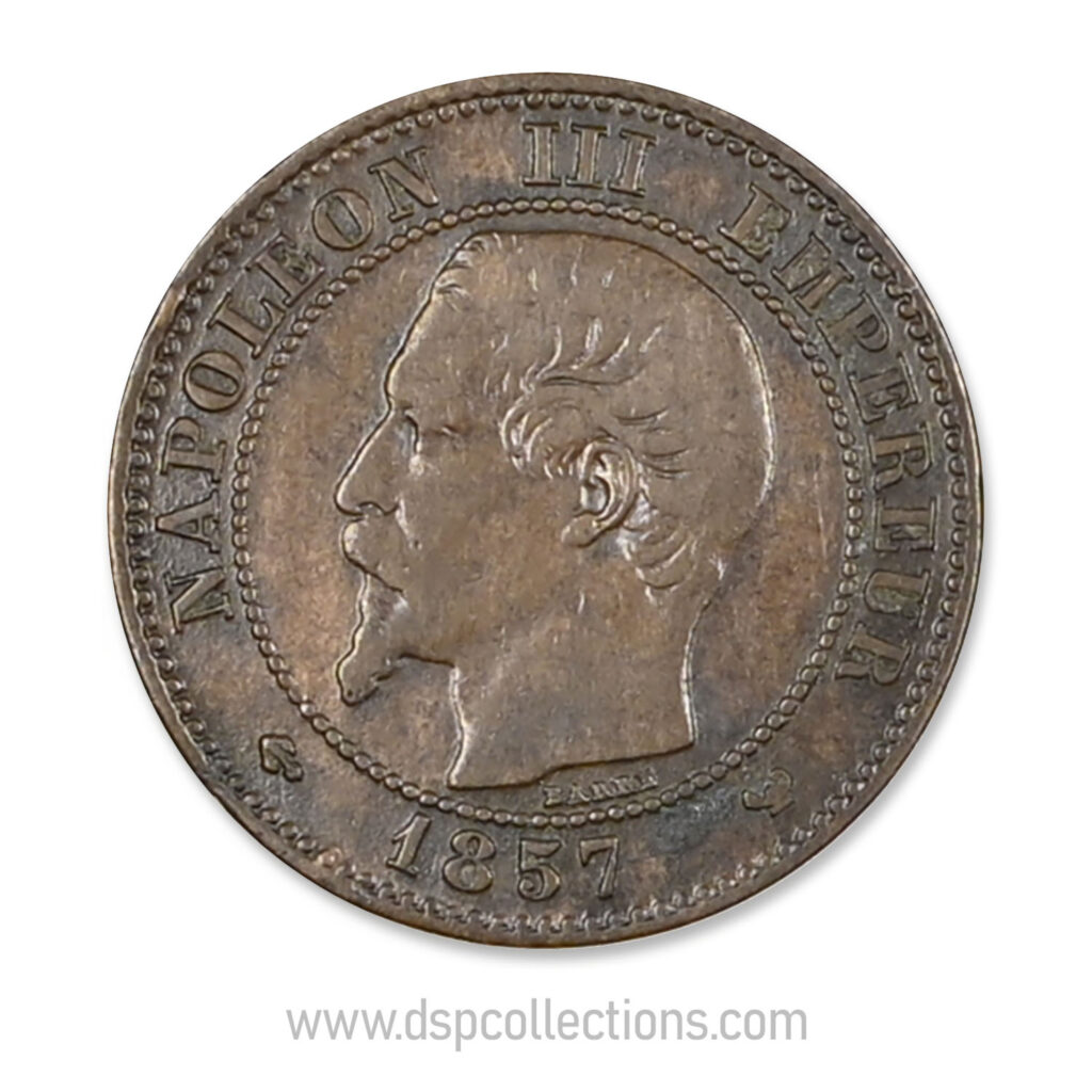 FRANCE, pièce de 2 Centimes Napoléon III, 1857 W / Lille