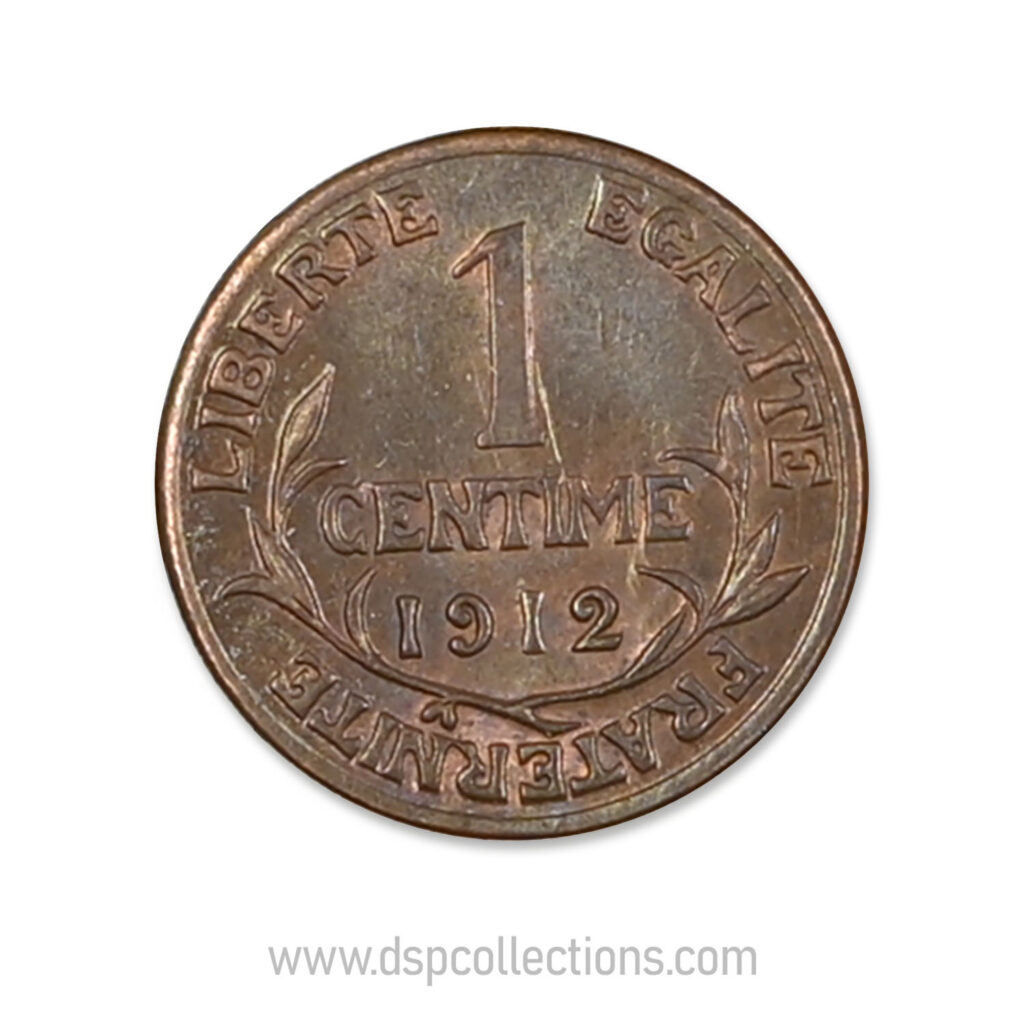 FRANCE, pièce de 1 Centime Daniel Dupuis 1912