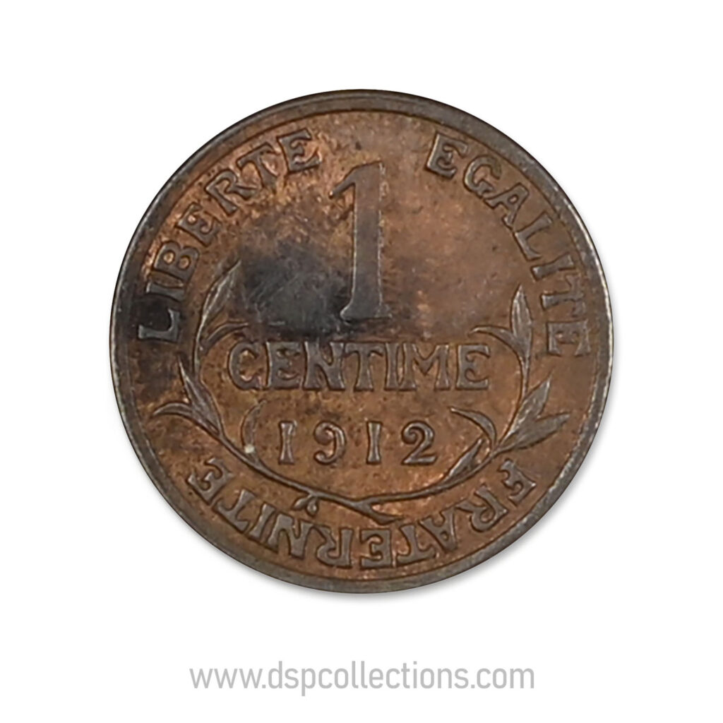 FRANCE, pièce de 1 Centime Daniel Dupuis 1912