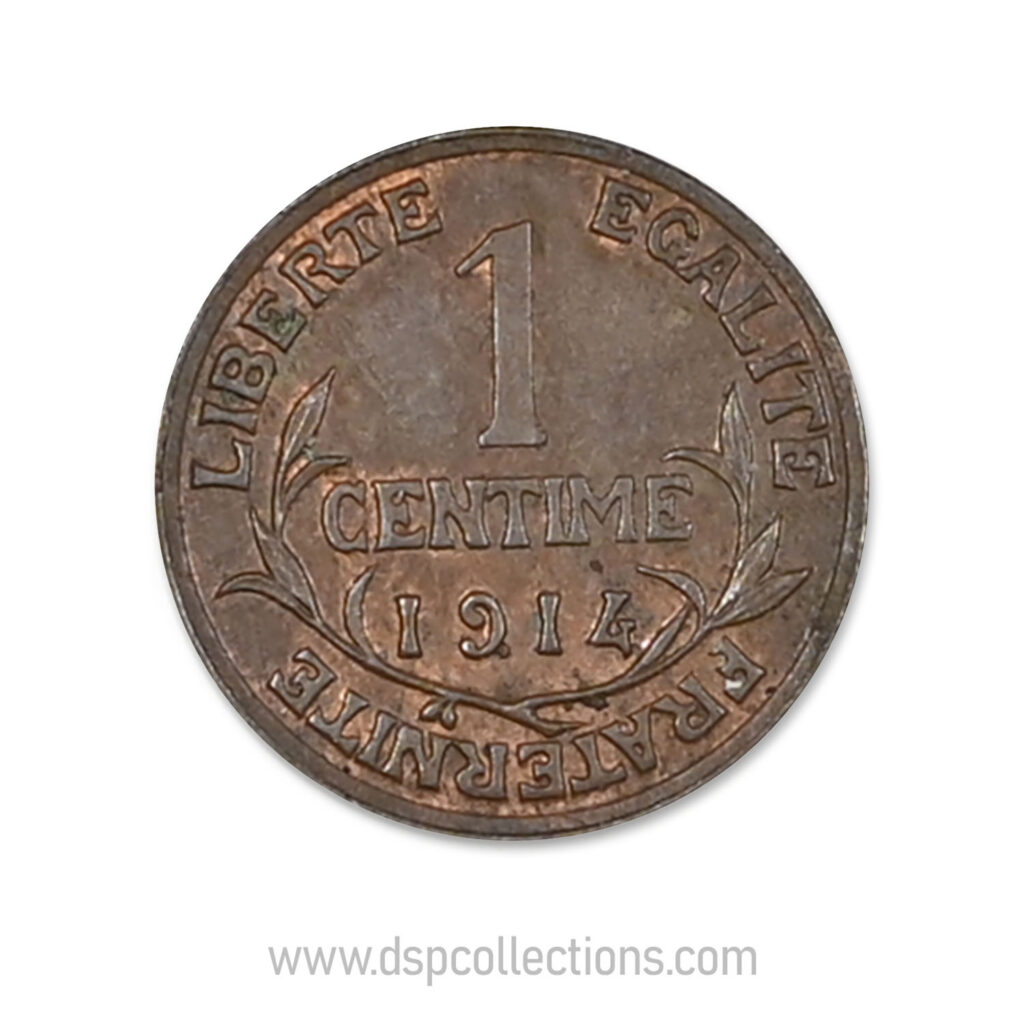 FRANCE, pièce de 1 Centime Daniel Dupuis 1914