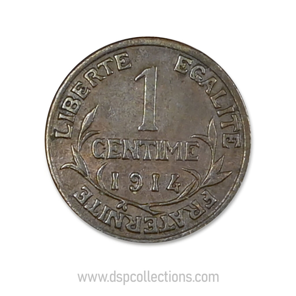 FRANCE, pièce de 1 Centime Daniel Dupuis 1914