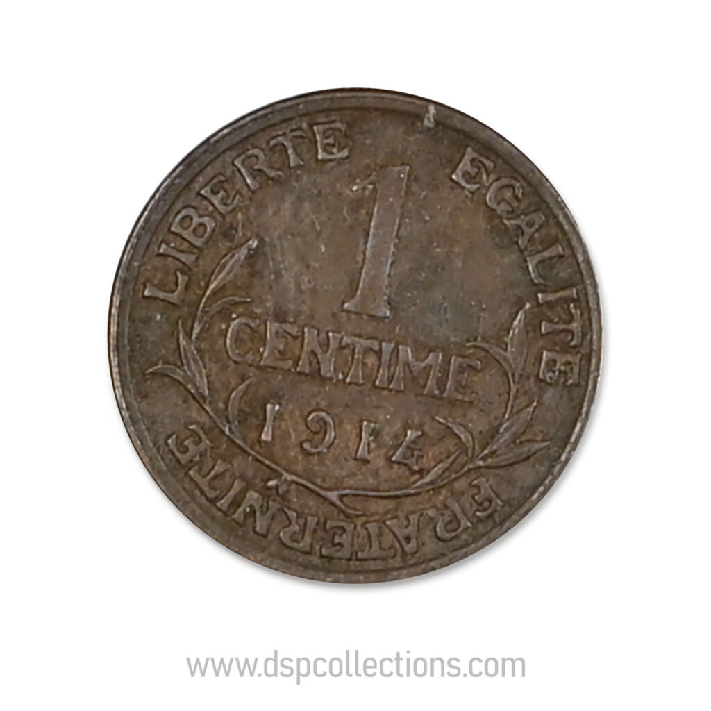 FRANCE, pièce de 1 Centime Daniel Dupuis 1914