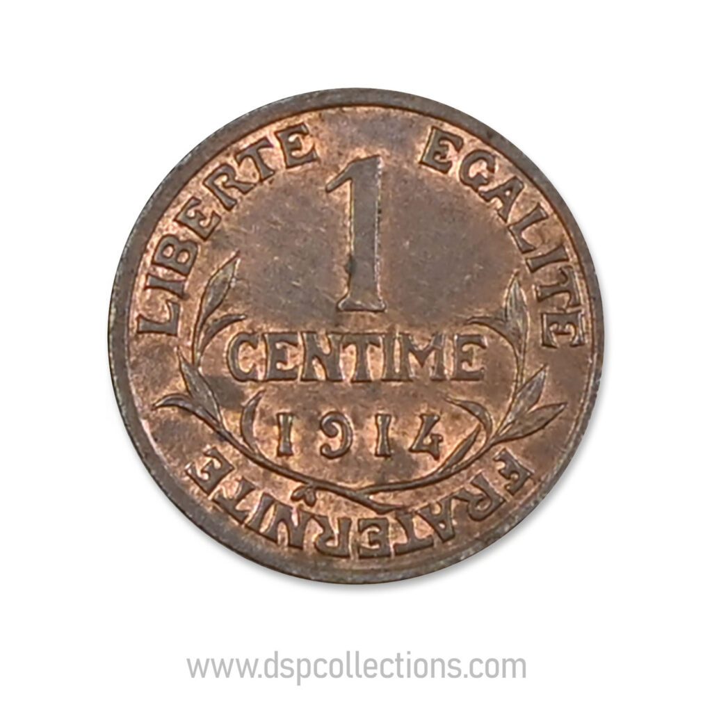 FRANCE, pièce de 1 Centime Daniel Dupuis 1914