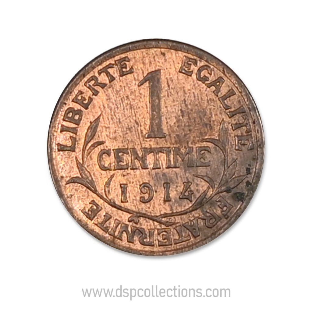 FRANCE, pièce de 1 Centime Daniel Dupuis 1914