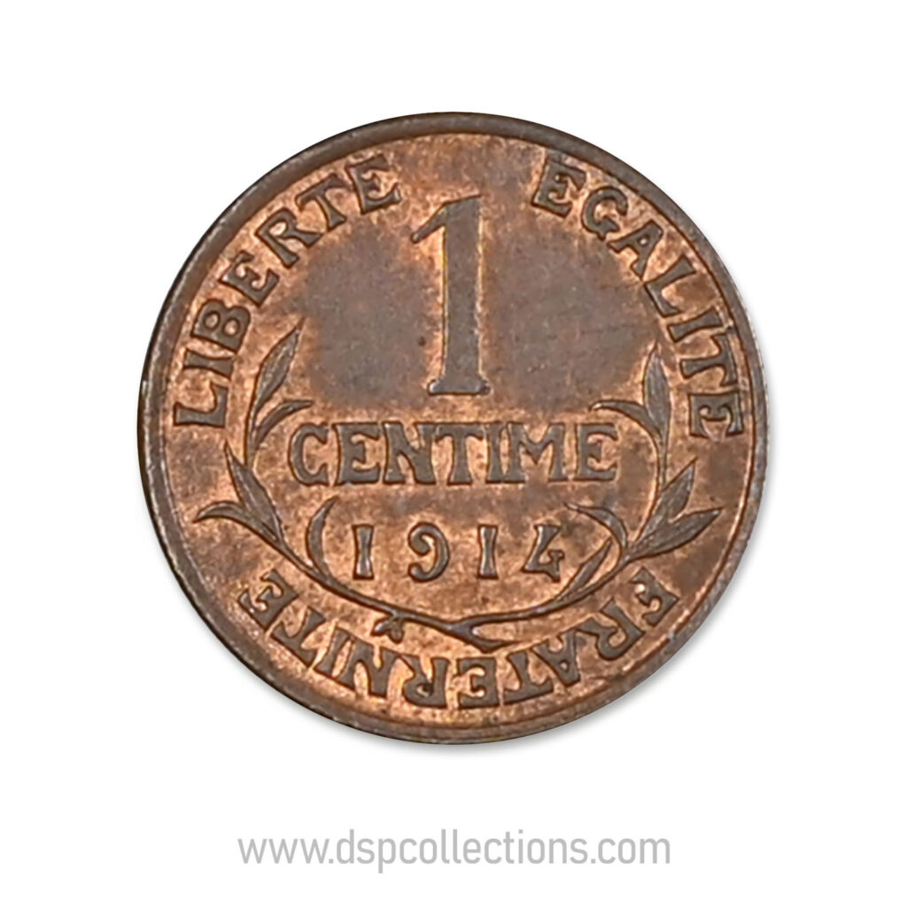 FRANCE, pièce de 1 Centime Daniel Dupuis 1914