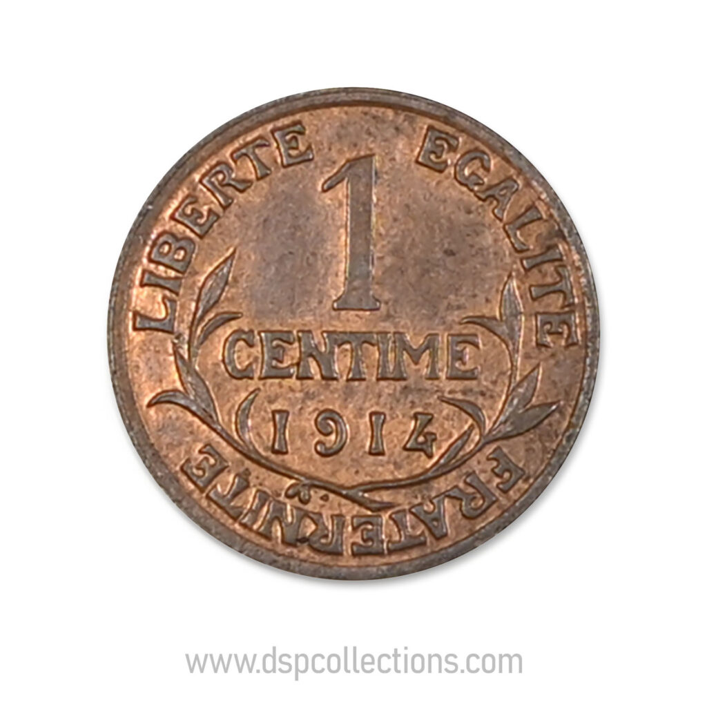 FRANCE, pièce de 1 Centime Daniel Dupuis 1914