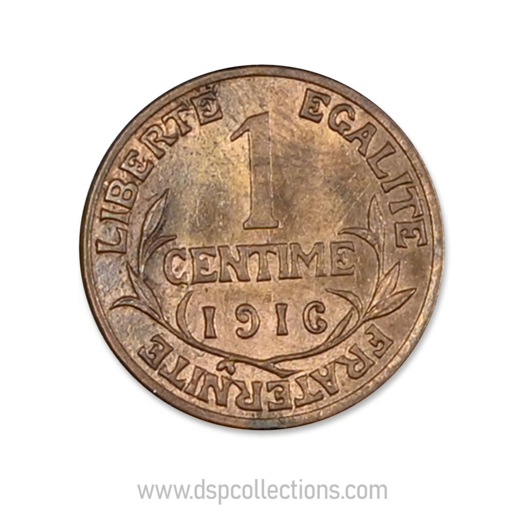 FRANCE, pièce de 1 Centime Daniel Dupuis 1916