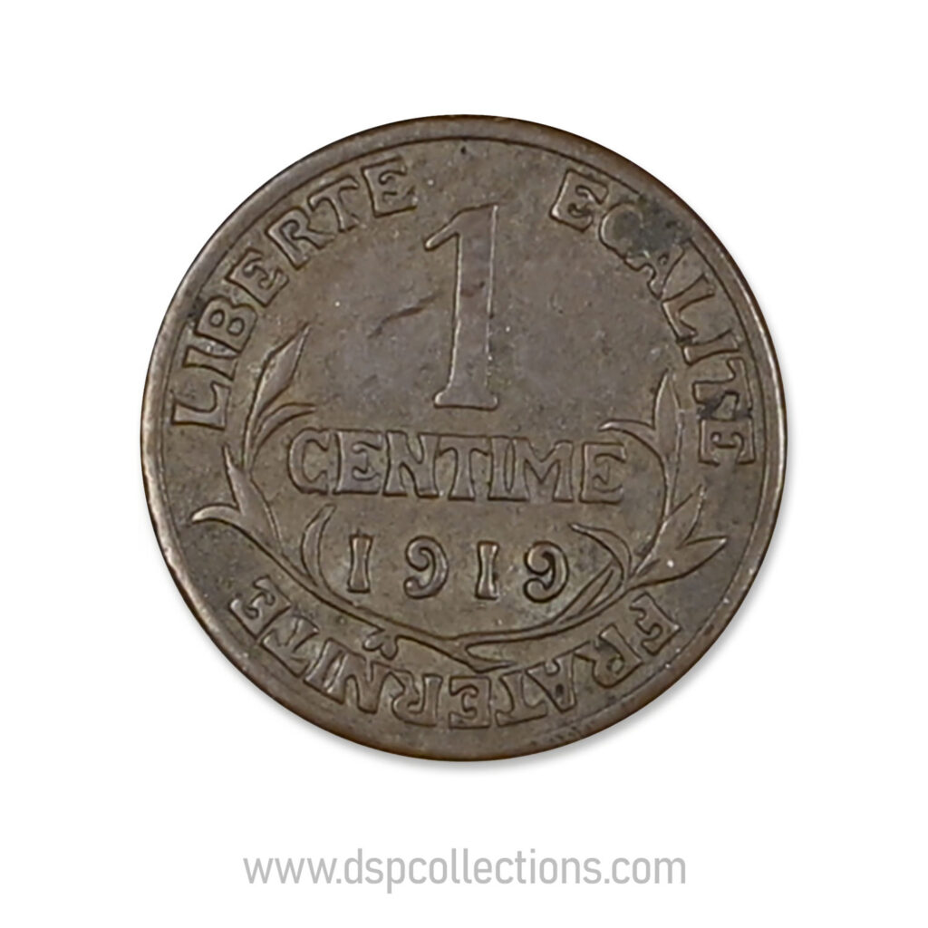 FRANCE, pièce de 1 Centime Daniel Dupuis 1919