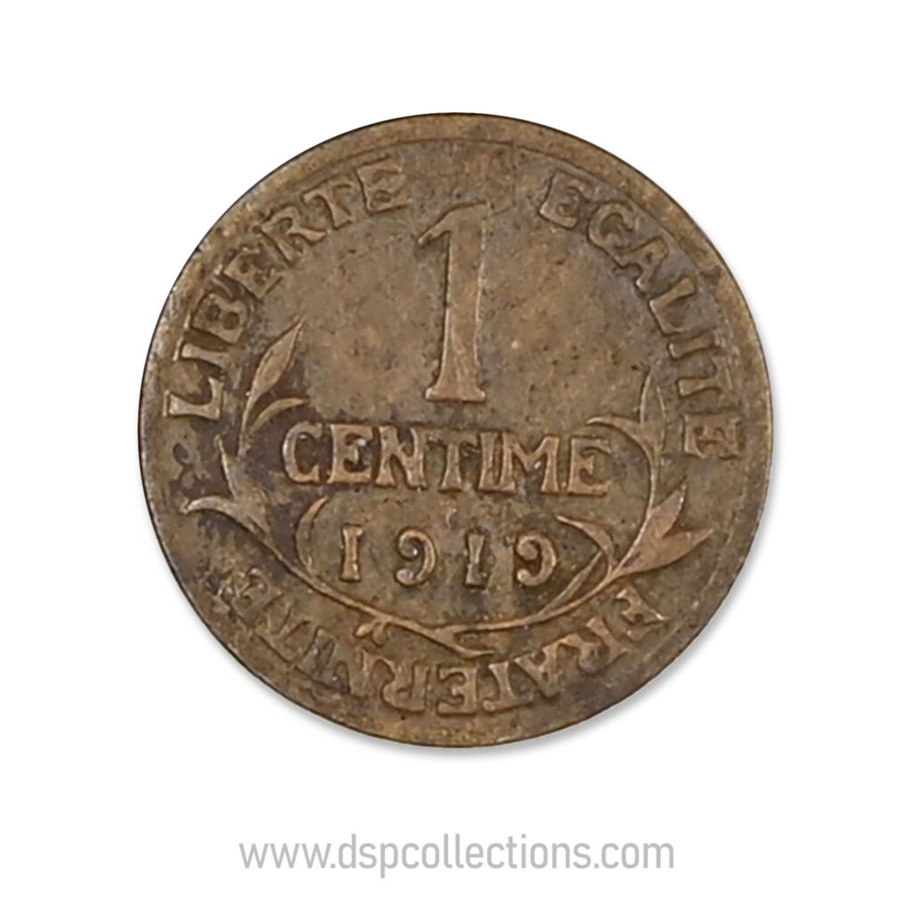 FRANCE, pièce de 1 Centime Daniel Dupuis 1919