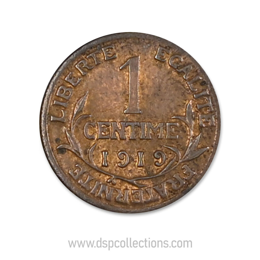 FRANCE, pièce de 1 Centime Daniel Dupuis 1919