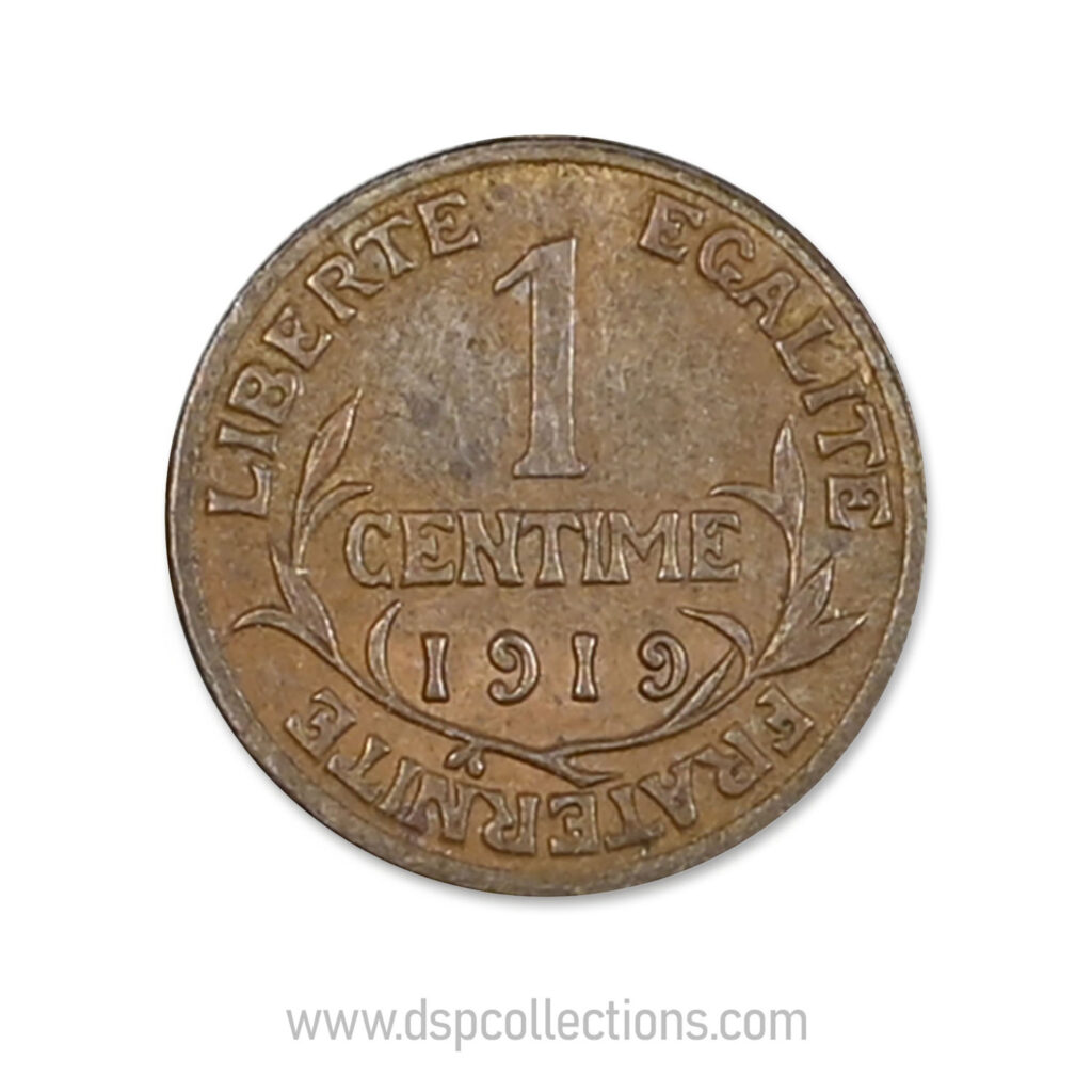 FRANCE, pièce de 1 Centime Daniel Dupuis 1919