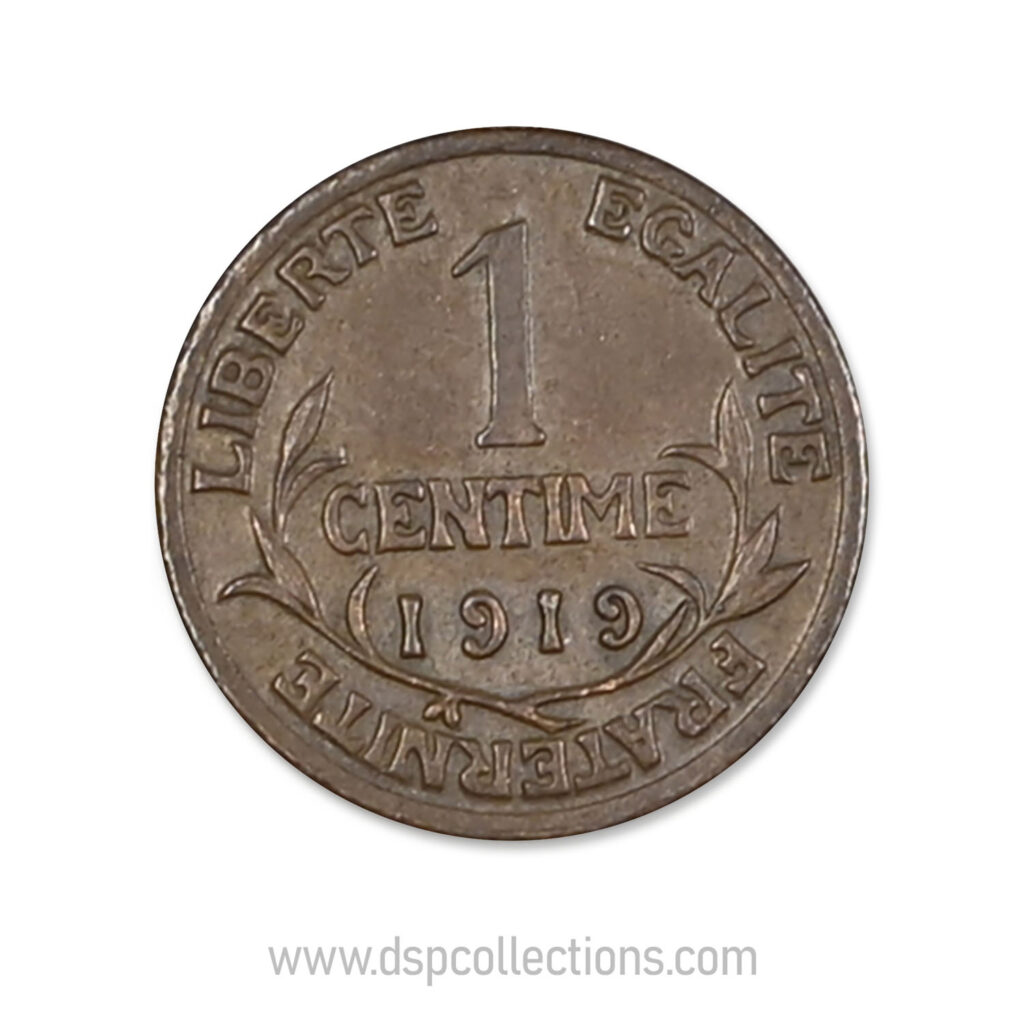 FRANCE, pièce de 1 Centime Daniel Dupuis 1919