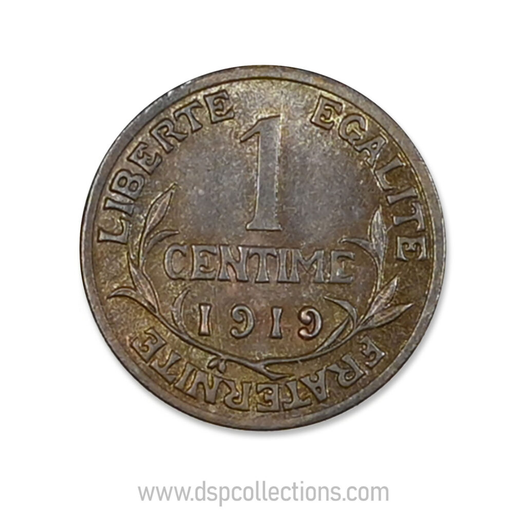 FRANCE, pièce de 1 Centime Daniel Dupuis 1919