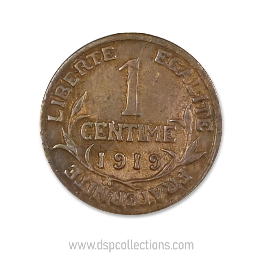 FRANCE, pièce de 1 Centime Daniel Dupuis 1919