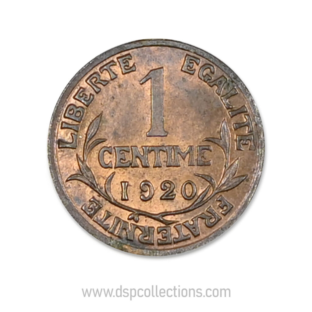 FRANCE, pièce de 1 Centime Daniel Dupuis 1920