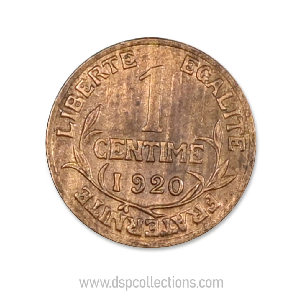 FRANCE, pièce de 1 Centime Daniel Dupuis 1920