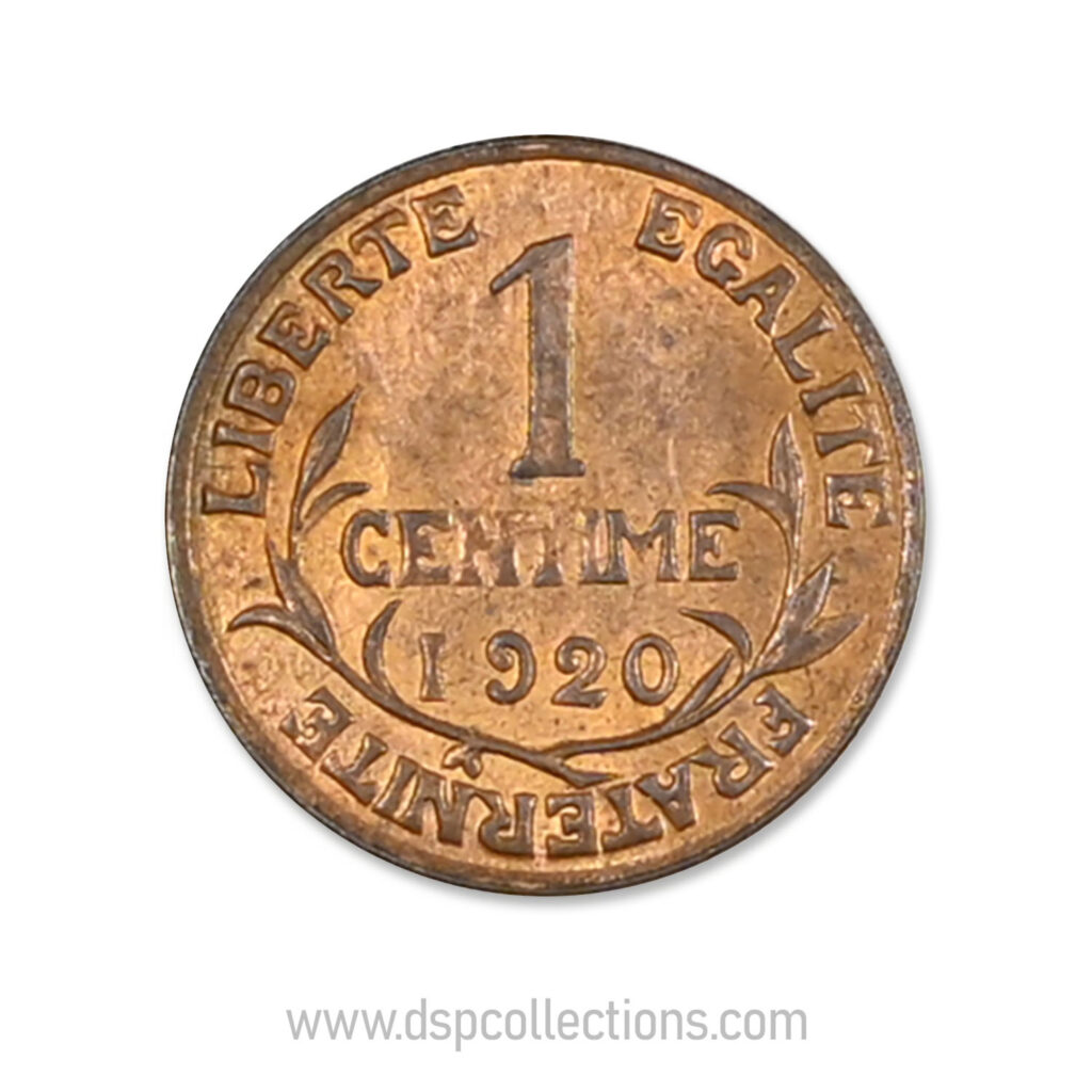 FRANCE, pièce de 1 Centime Daniel Dupuis 1920